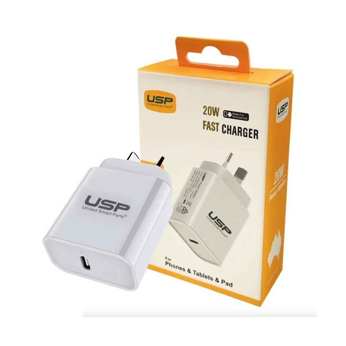 USP 20W USB-C PD Fast Wall Charger White