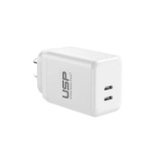 USP 45W Dual Port USB-C PD GaN Wall Charger White