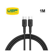 USP BoostUp Braided USB-C to USB-C Cable 1M Black 3A Fast Safe Charge