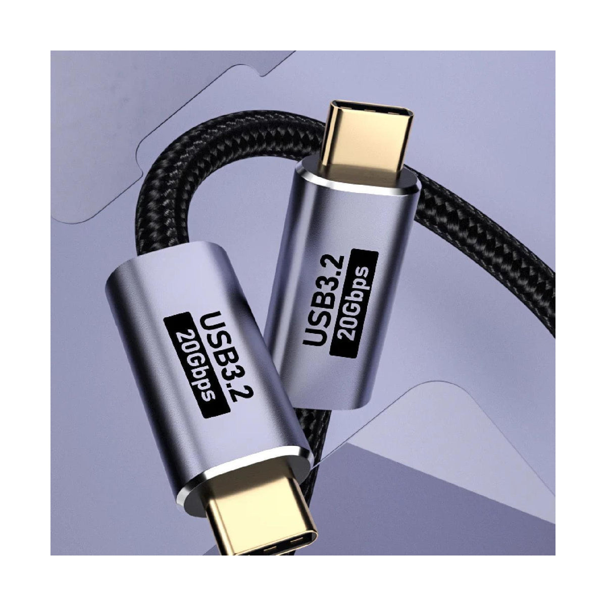 USP BoostUp Cafule Braided USB-C to USB-C Cable 2M Black 5A 100W PD 20Gbps