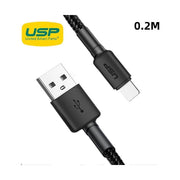 USP BoostUp Lightning to USB-A Cable 20CM Black Nylon Weaving 2.4A Rapid Charge