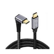 USP Braided USB-C to USB-C Right Angle Cable 1M Black 100W 10Gbps Data Speed