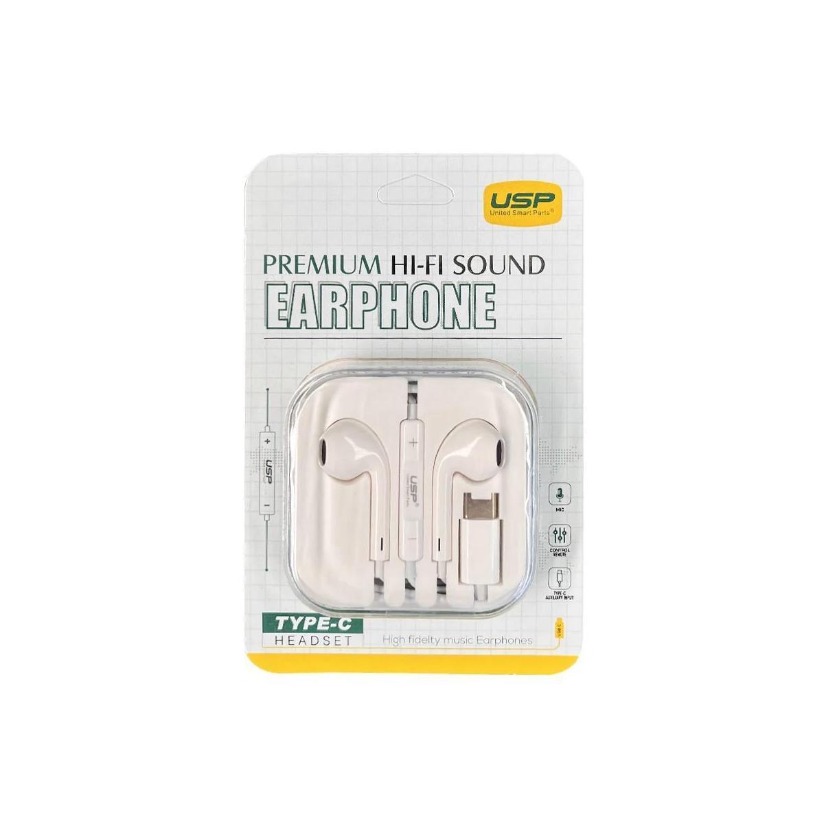 USP Earphones Type-C with Controller Compatible With All Samsung and iPhone 1...