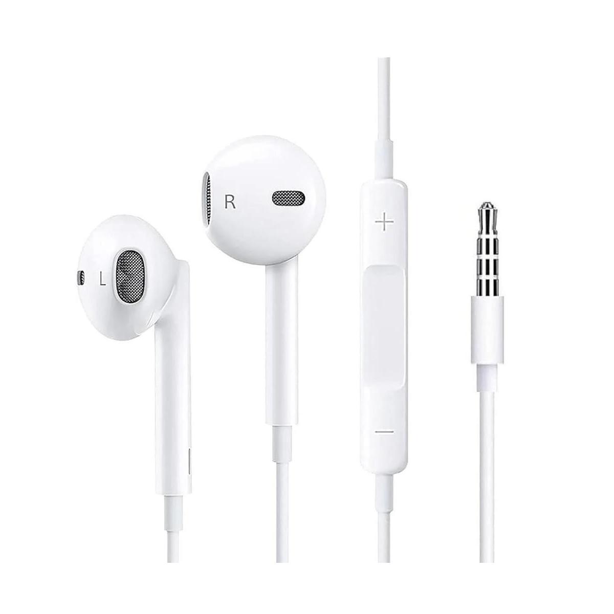 USP Half-In-Ear 3.5mm Earphones White HD Mic