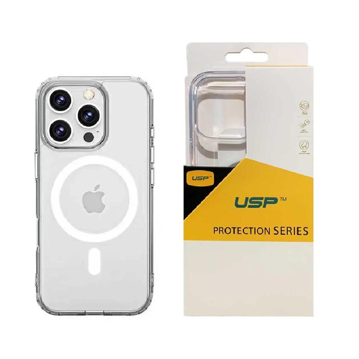 USP iPhone 16 Pro 6.3" Clear Rock Shockproof Case with MagSafe