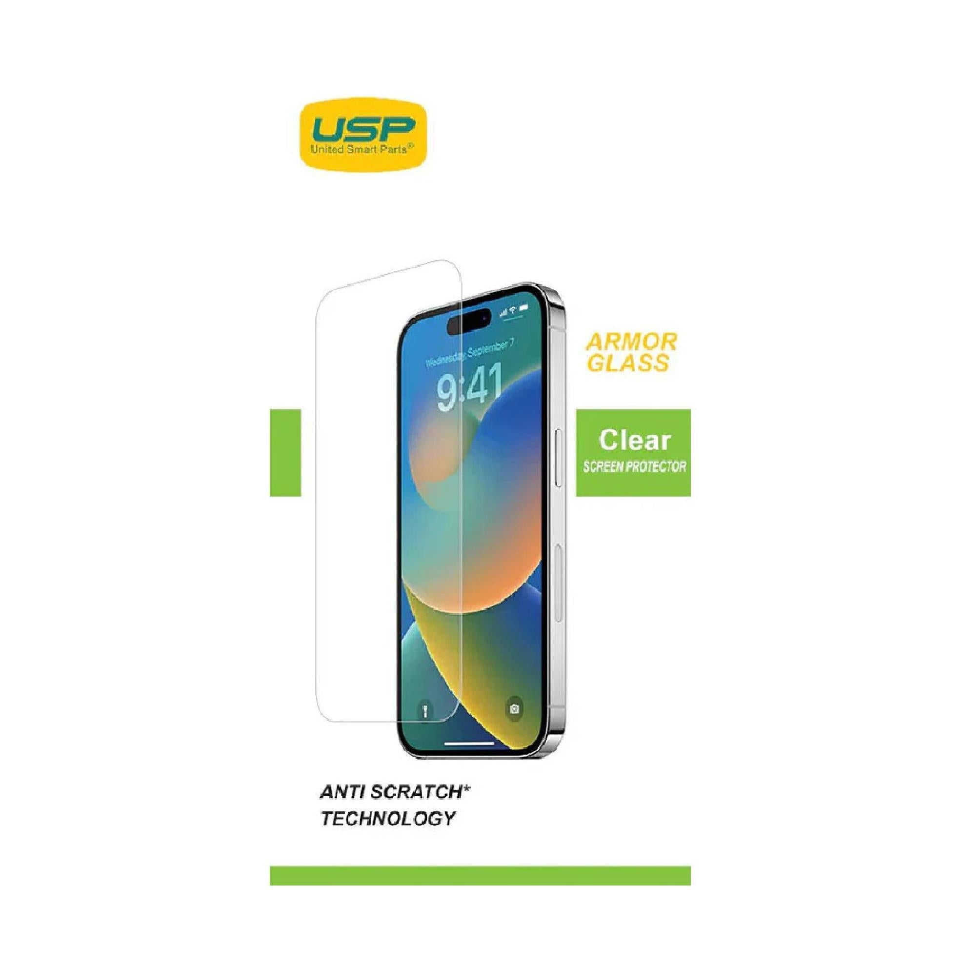 USP iPhone 17 Pro/17/16 Pro 6.3" Armor Glass Full Coverage Tempered Screen Protector 9H Hardness