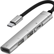 USP Multiport 4-in-1 Dual USB-C Dual USB-A Hub Silver