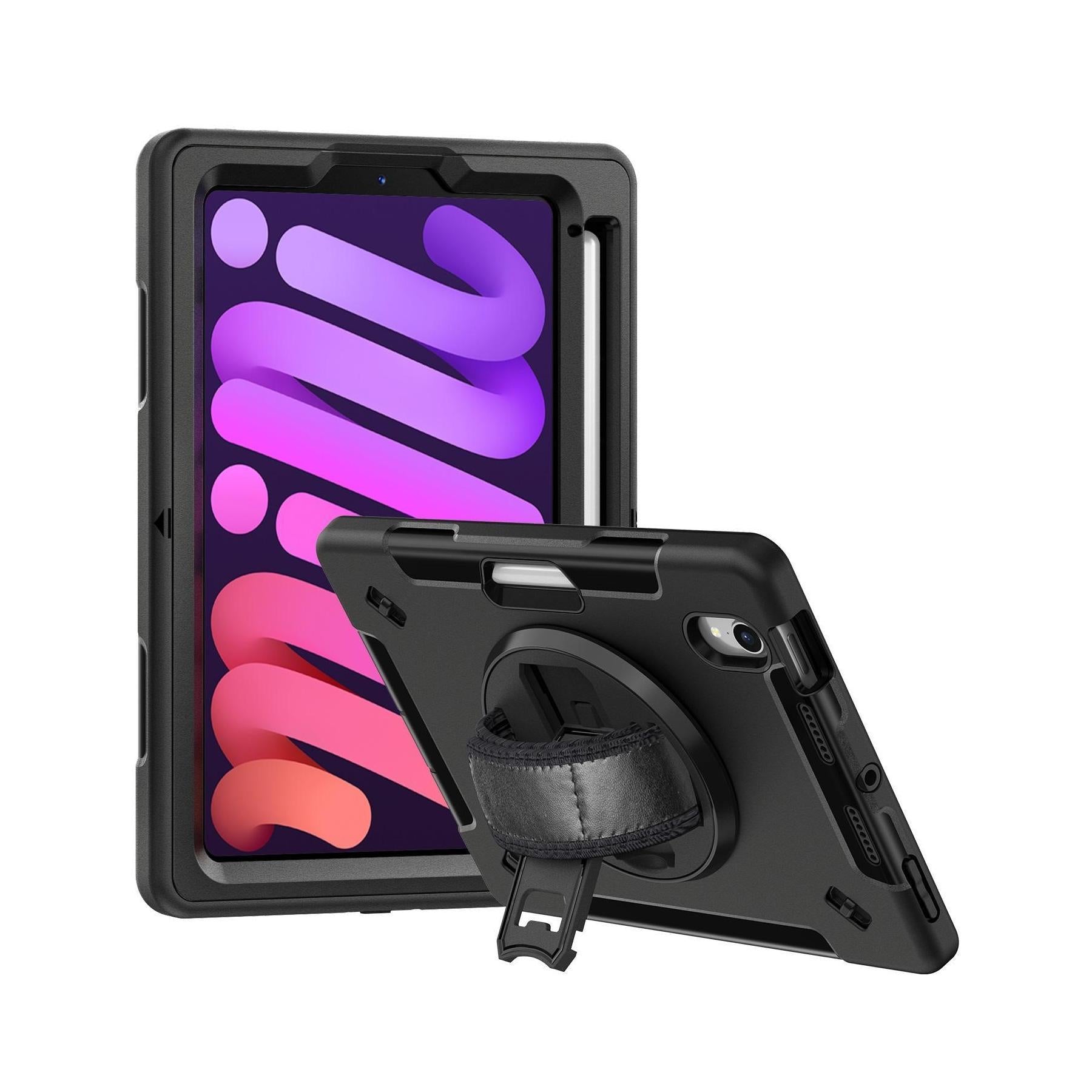 USP Rugged Apple iPad Mini 8.3" A17 Pro 7th Gen Case Black Kickstand