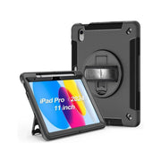 USP Rugged Apple iPad Pro 11" M5/M4 6th/5th Gen Case Black Kickstand Strap Dropout Protection