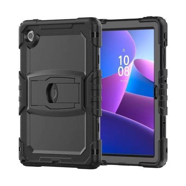 USP Rugged Lenovo IdeaTab 11 Case Black Kickstand Strap Dropout_proof