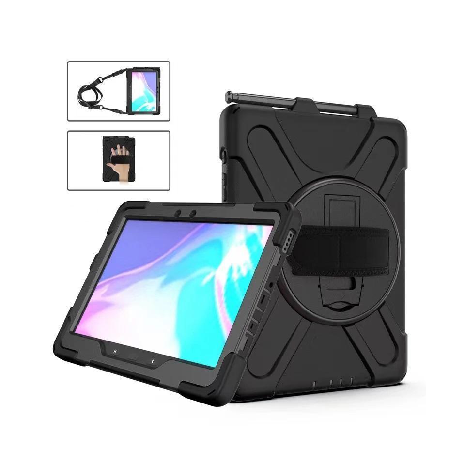 USP Rugged Samsung Galaxy Tab Active5 Pro/Active4 Pro 10.1" Case Black Kickstand Strap