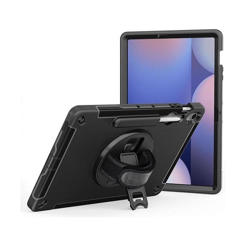 USP Rugged Samsung Galaxy Tab S10 FE+ (13.1") Case Black - Built-in-Kickstand...