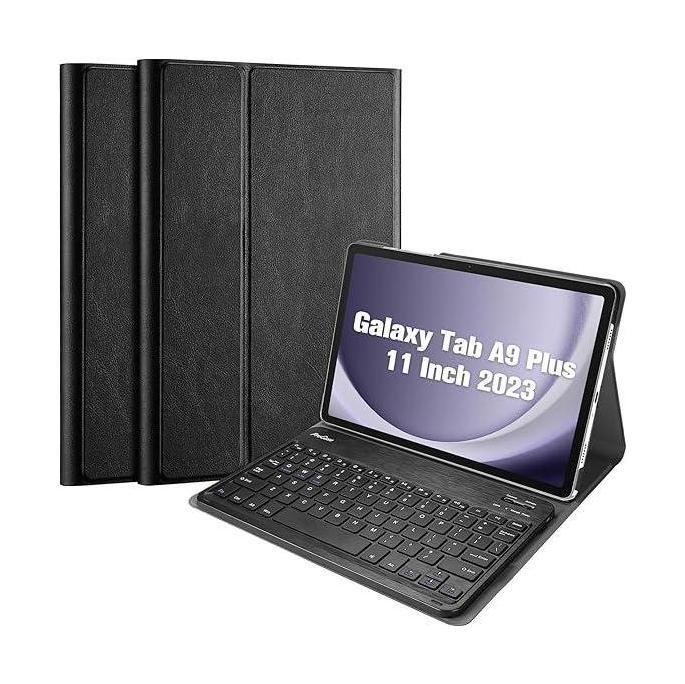 USP Samsung Galaxy Tab A9+ 11" Keyboard Case Black Ultra-Slim Auto Sleep/Wake PU Leather