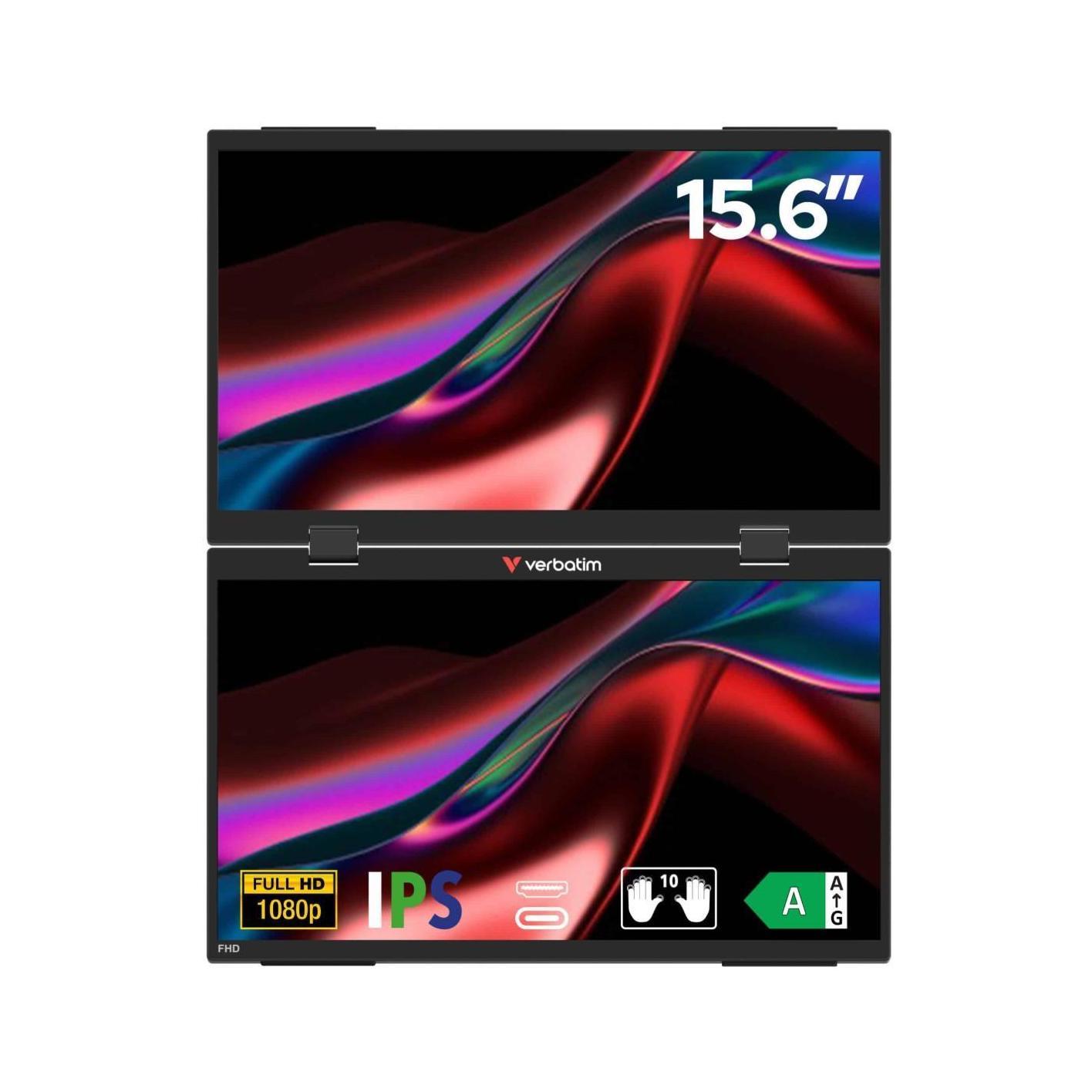 Verbatim 15.6" USB-C Full HD IPS Dual Monitor HDMI