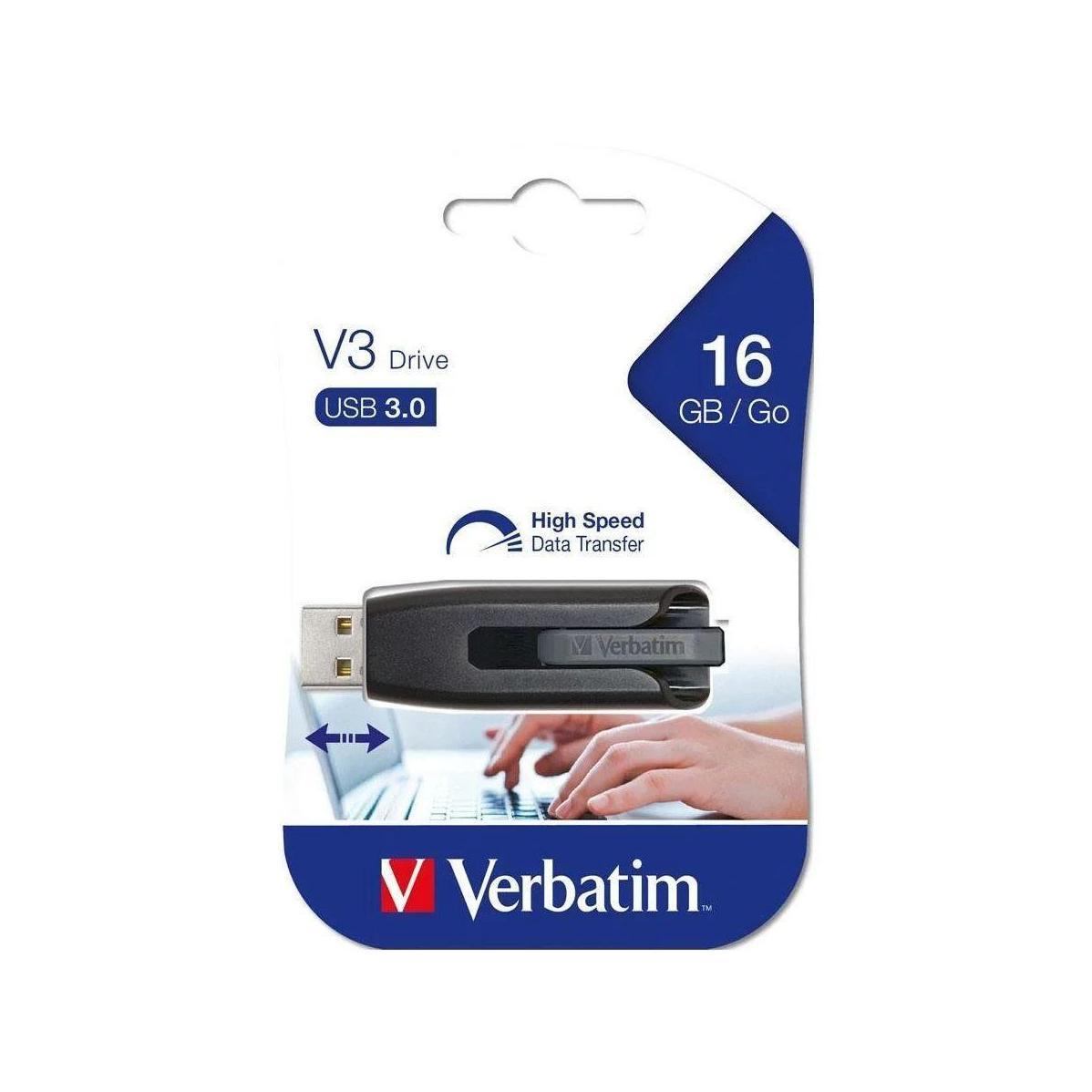 Verbatim 16GB Store'n'Go V3 USB 3.0 Flash Drive Grey