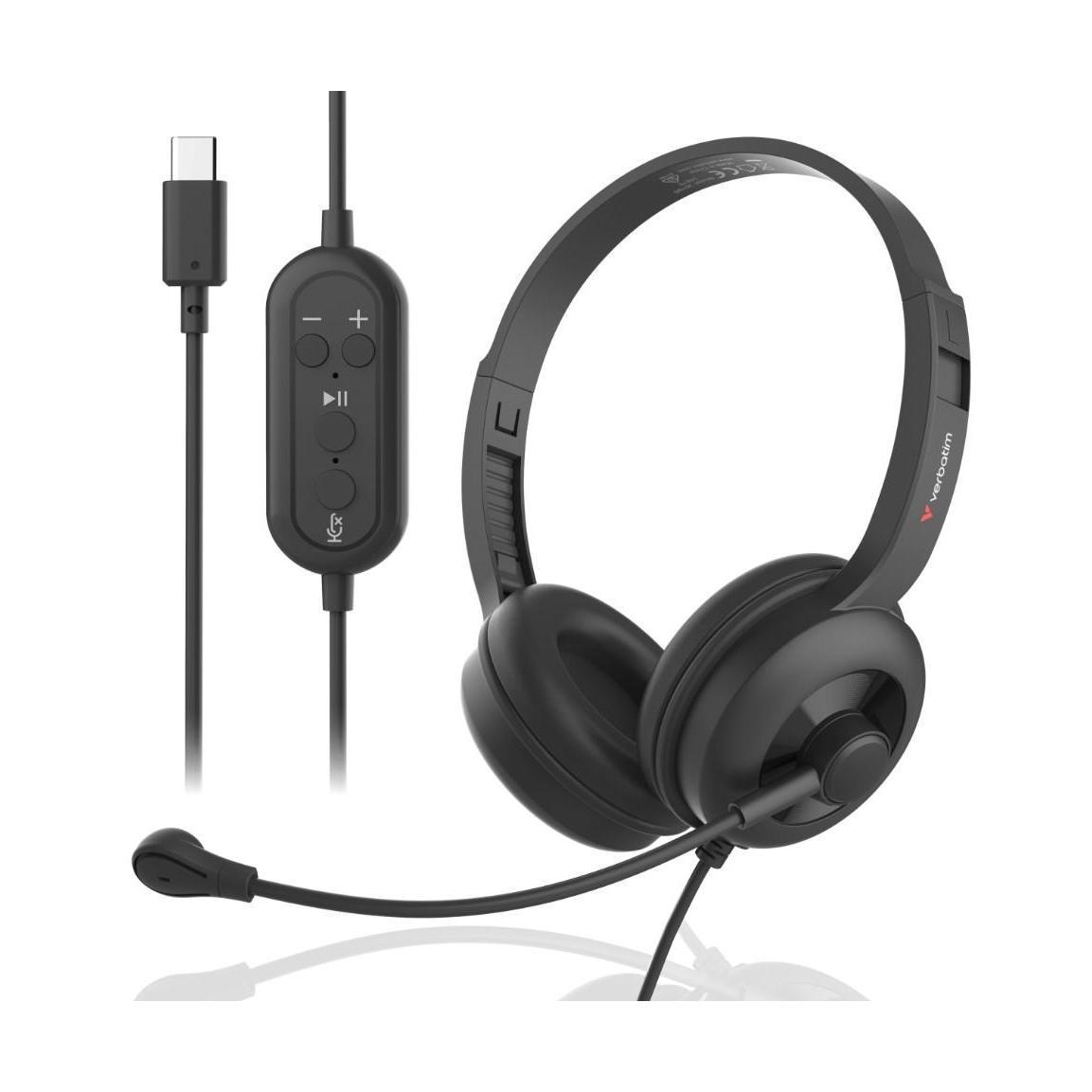 Verbatim ClaritySound USB-C Headset with Noise Cancelation Black