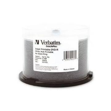 Verbatim DVD-R 4.7GB 50pk White Wide InkJet 16x