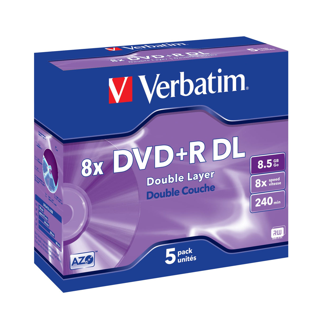 Verbatim DVD+R DL 8.50GB 8x 5pk 120mm
