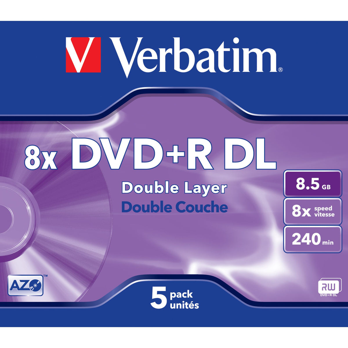 Verbatim DVD+R DL 8.50GB 8x 5pk 120mm