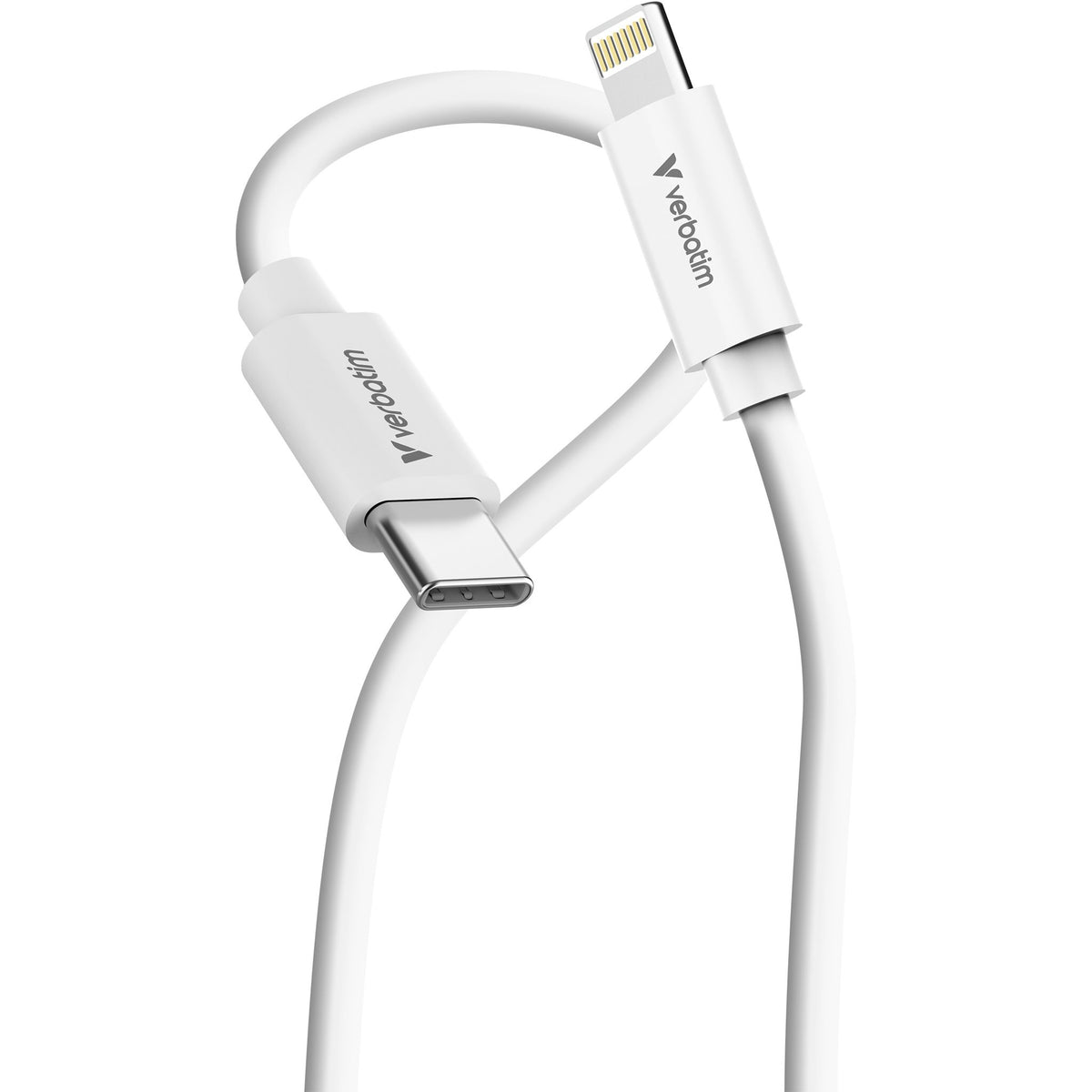 Verbatim Essentials 1m Lightning to USB-C Data Cable 2 Pack Black White
