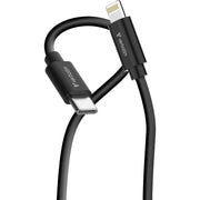 Verbatim Essentials 1m Lightning to USB-C Data Cable 2 Pack Black White