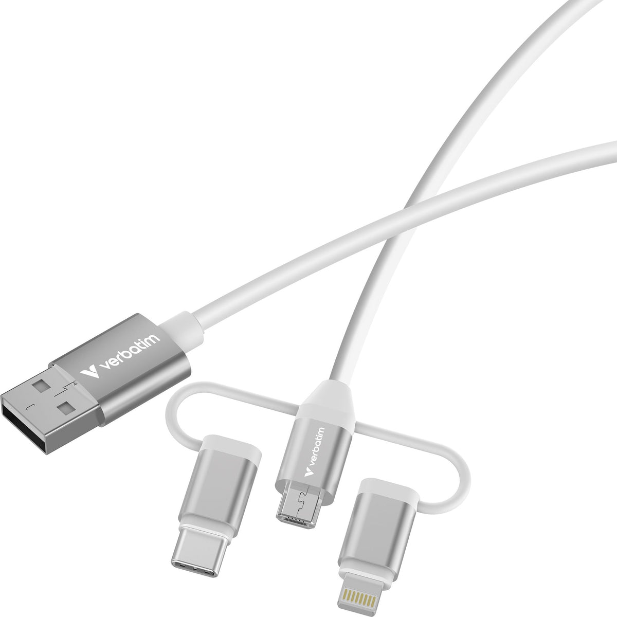 Verbatim Essentials 1m Multi-Connect Data Cable USB-A Micro-USB Lightning USB-C