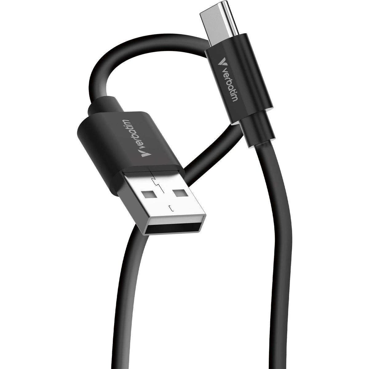 Verbatim Essentials 1m USB-A to USB-C Data Cable 2 Pack Black White