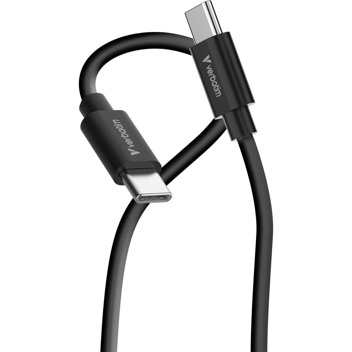 Verbatim Essentials 1m USB-C to USB-C Data Cable 2 Pack Black White