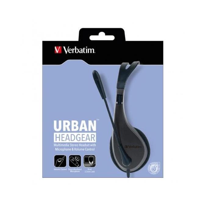 Verbatim Multimedia Headset 40mm Drivers 3.5mm Jack