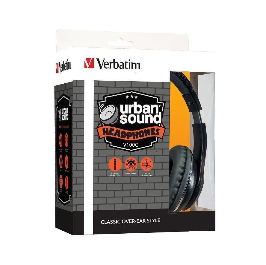 Verbatim Over-Ear Stereo Headphones 3.5mm Black