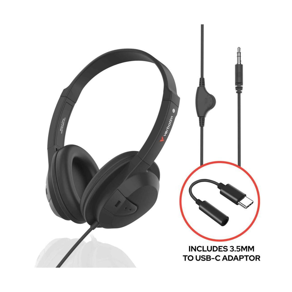 Verbatim PureSound Headphones with Volume Control