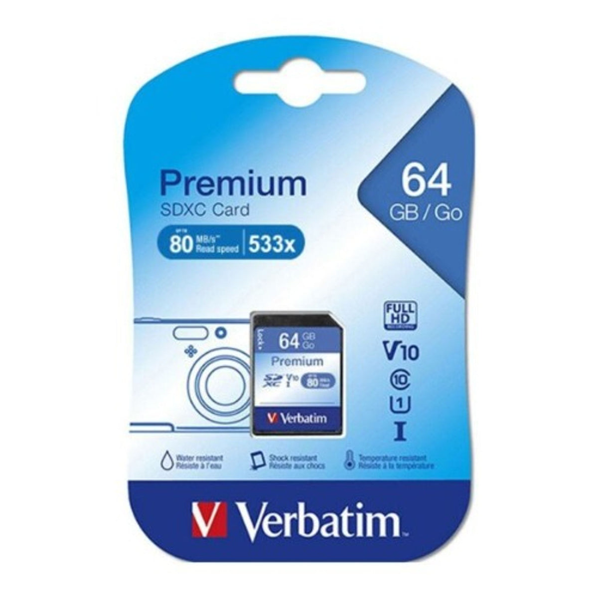 Verbatim SDXC 64GB Class 10 UHS-I 45MB/s Read Speed