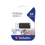 Verbatim Store'n'Go Pinstripe 64GB USB Drive Black