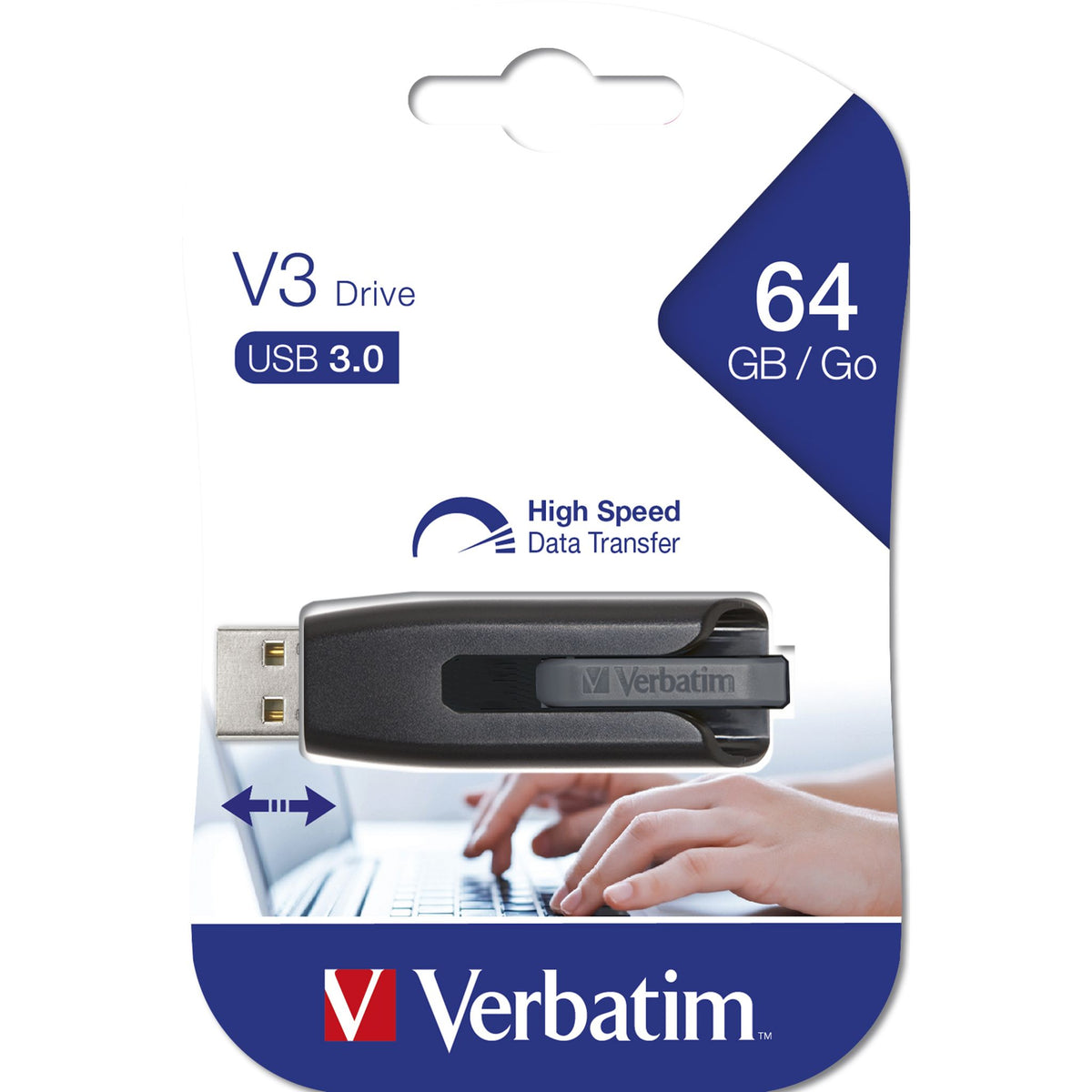 Verbatim Store'n'Go V3 64GB USB 3.2 Flash Drive Grey