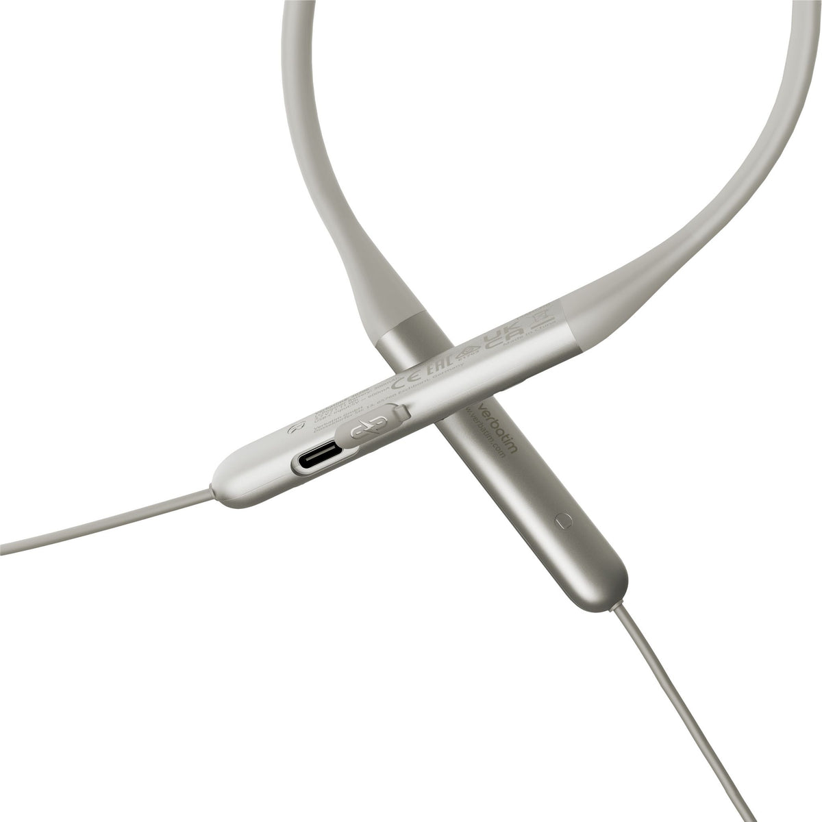 Verbatim TruSound Wireless Behind-the-neck Earbuds Grey Noise Cancelling