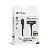 Verbatim USB-C to Lightning Kevlar Cable 120cm Black