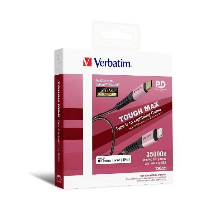 Verbatim USB-C to Lightning Kevlar Cable 120cm Rose Gold
