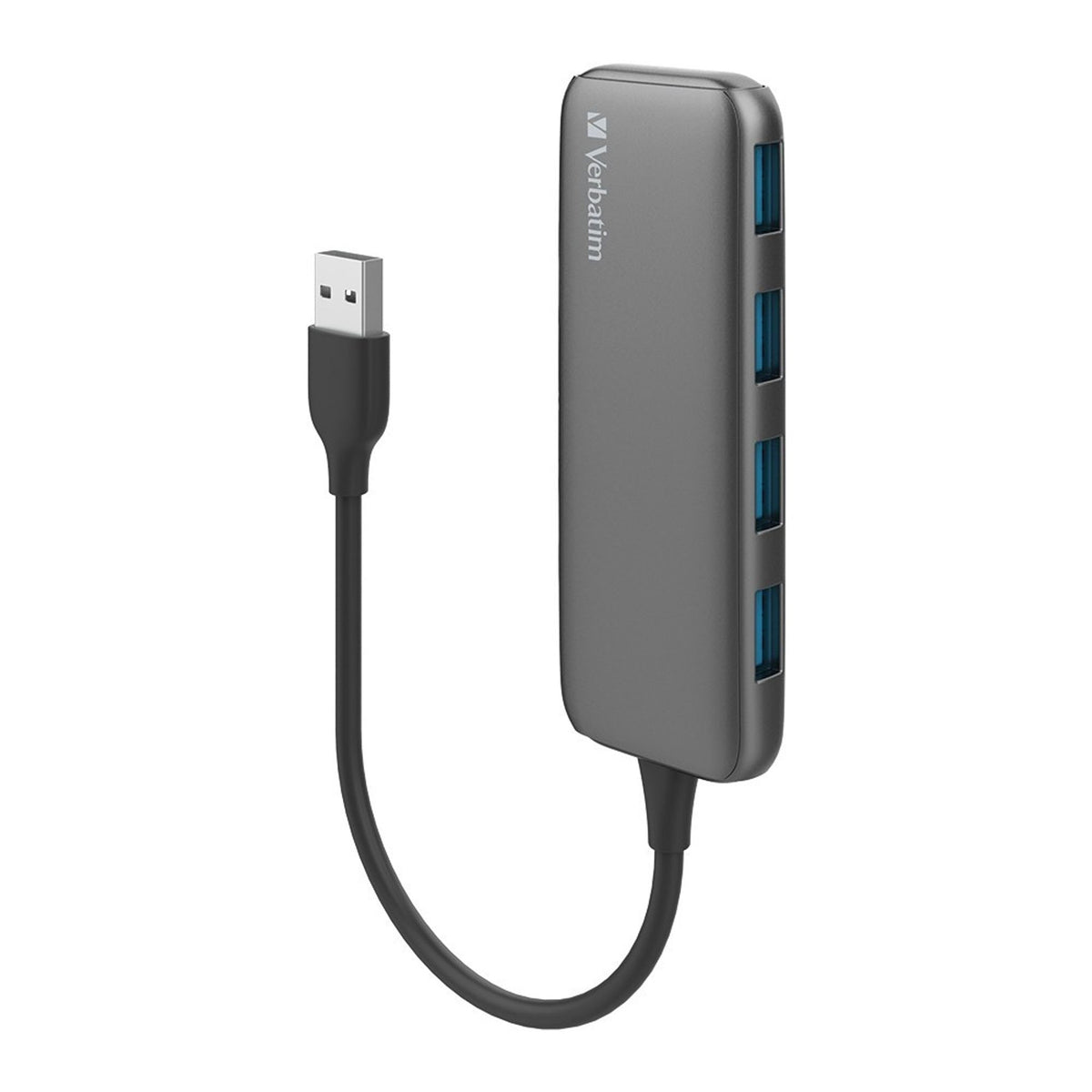 Verbatim USB Hub - USB 3.1 (Gen 1) Type A - External - Grey - 4 Total USB