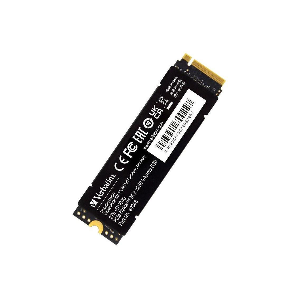 Verbatim Vi7000 2TB NVMe M.2 PCIe Gen4 7000MB/s Read 6500MB/s Write SSD
