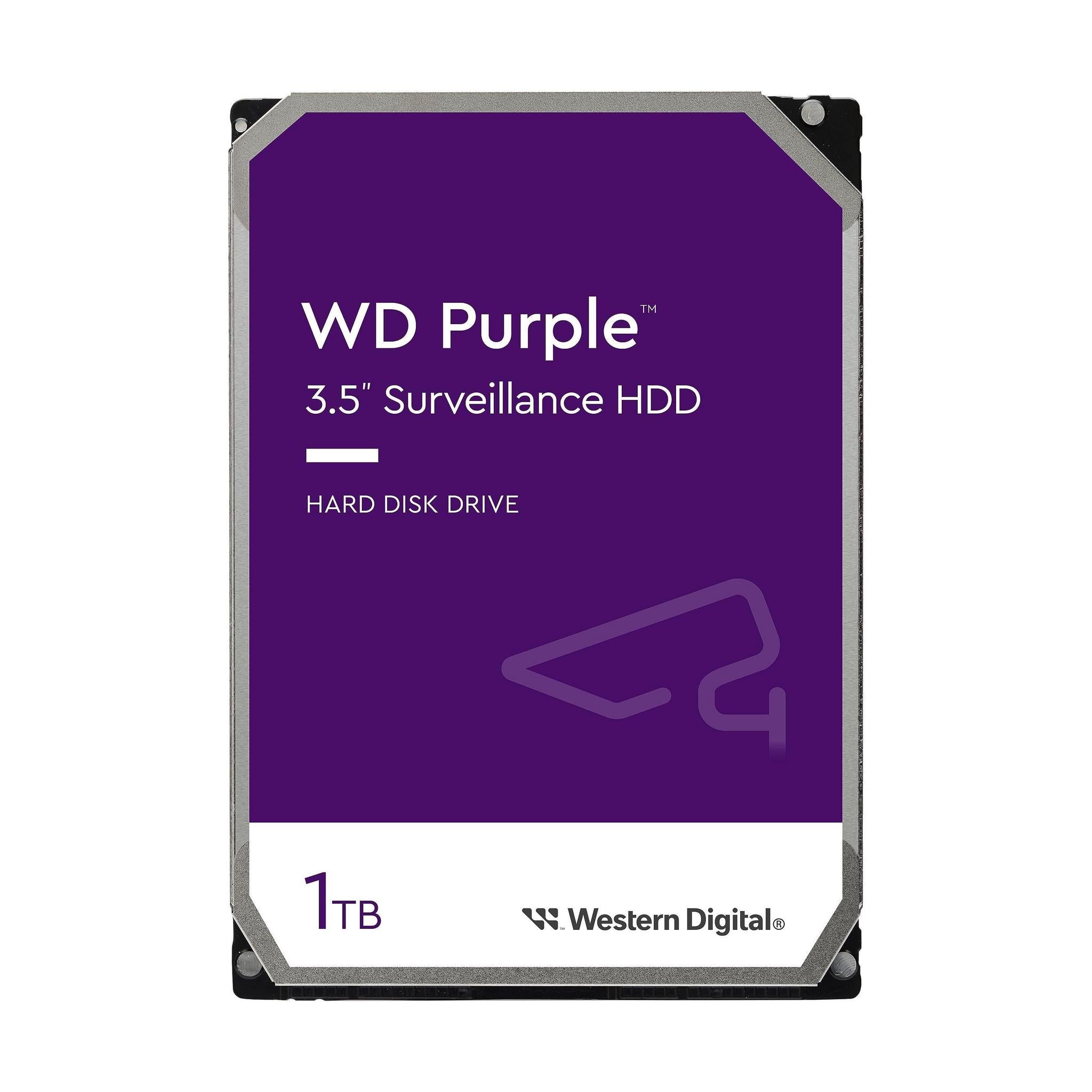 Western Digital WD Purple 1TB 3.5" Surveillance HDD 5400RPM 64MB Cache SATA3 110MB/s