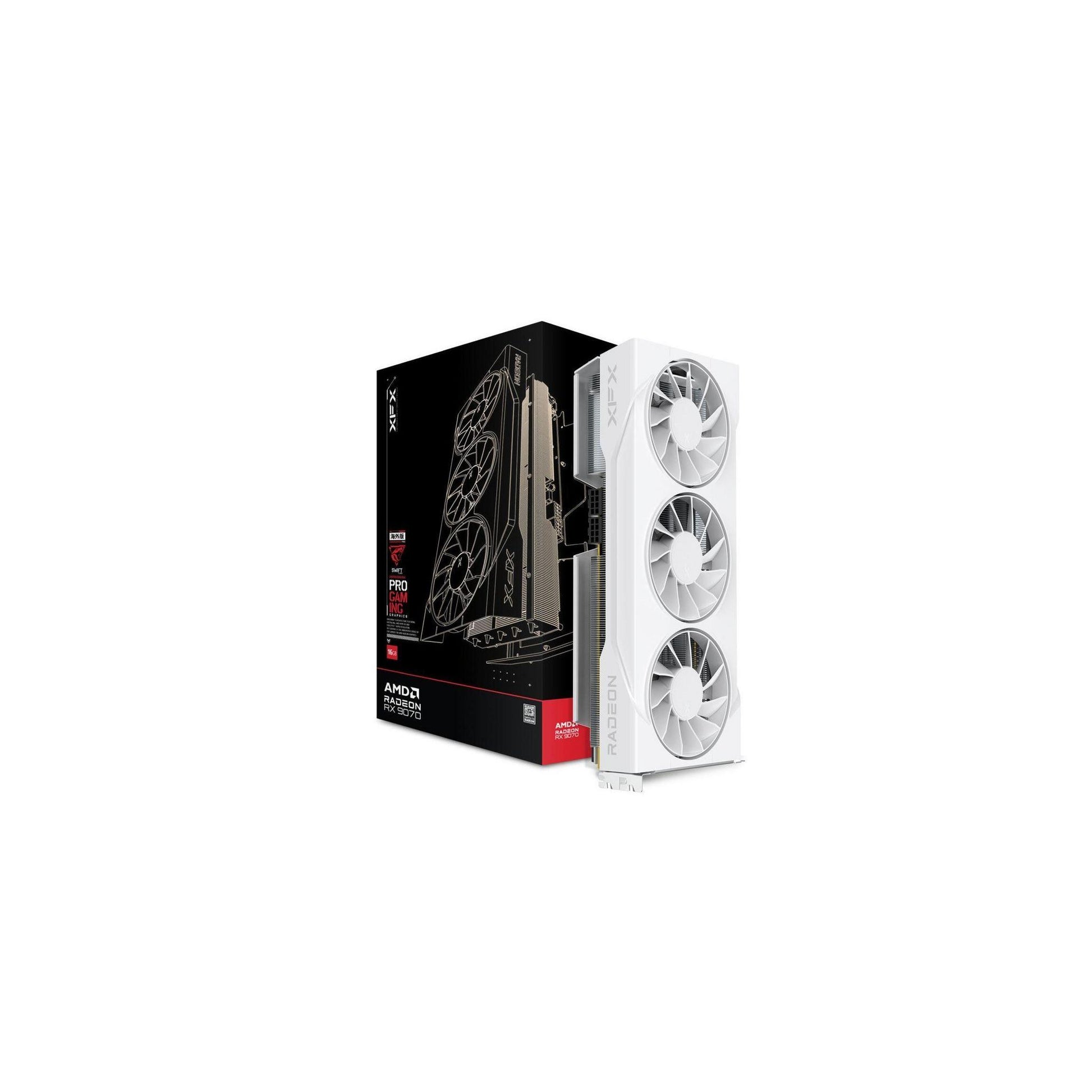 XFX Radeon RX 9070XT 16GB GDDR6 3x DP HDMI Graphics Card White Edition