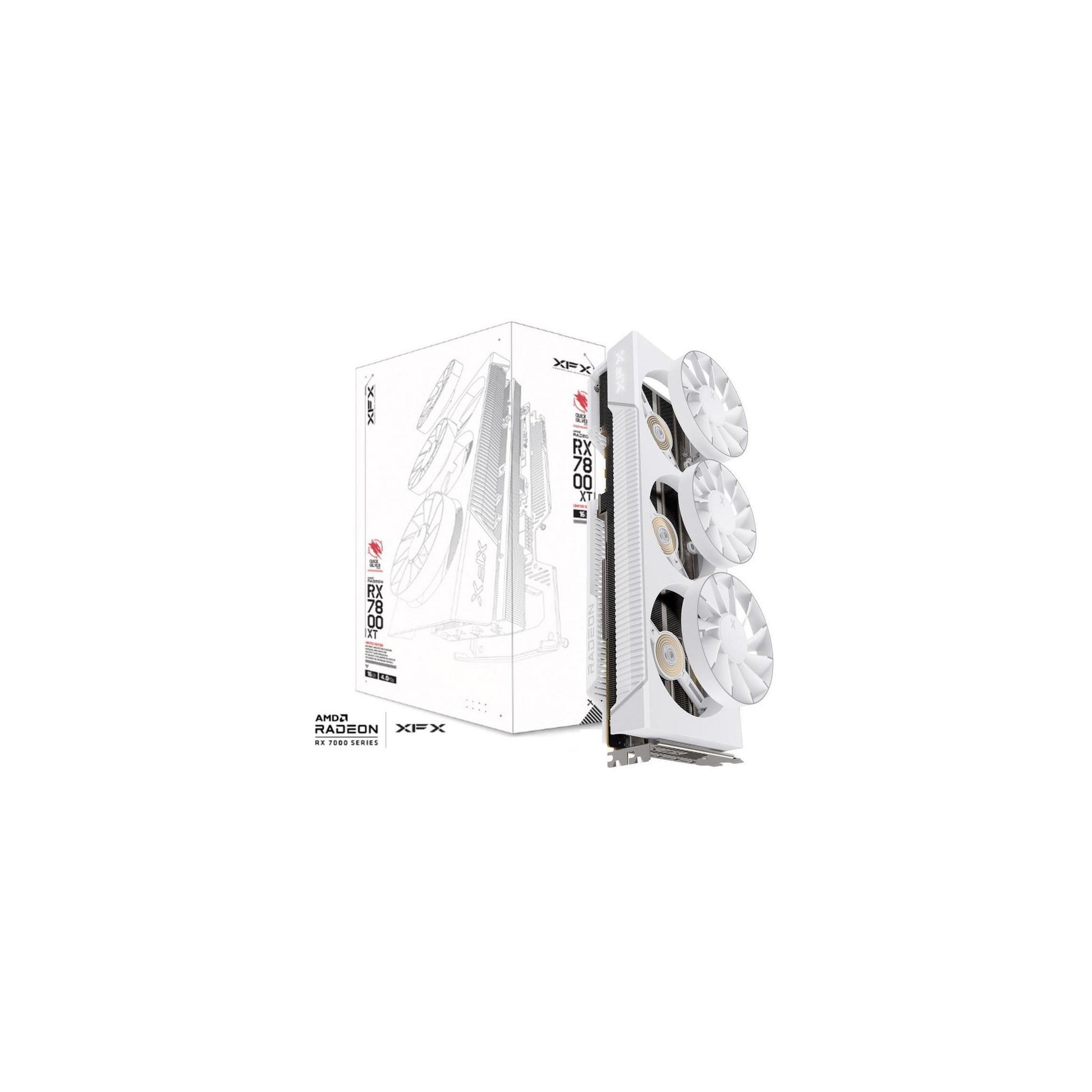 XFX Radeon RX 9070XT OC 16GB GDDR6 3x DP Graphics Card White Edition