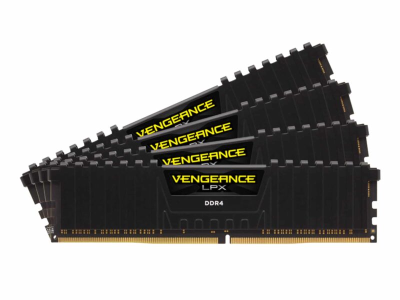Corsair Vengeance LPX 64GB Kit (4x16GB) DDR4 2400MHz C14 Black Desktop Gaming Memory CMK64GX4M4A2400C14