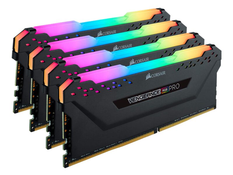 Corsair Vengeance RGB PRO 32GB Kit (4x8GB) DDR4 3200MHz C16 Black Desktop Gaming Memory CMW32GX4M4C3200C16