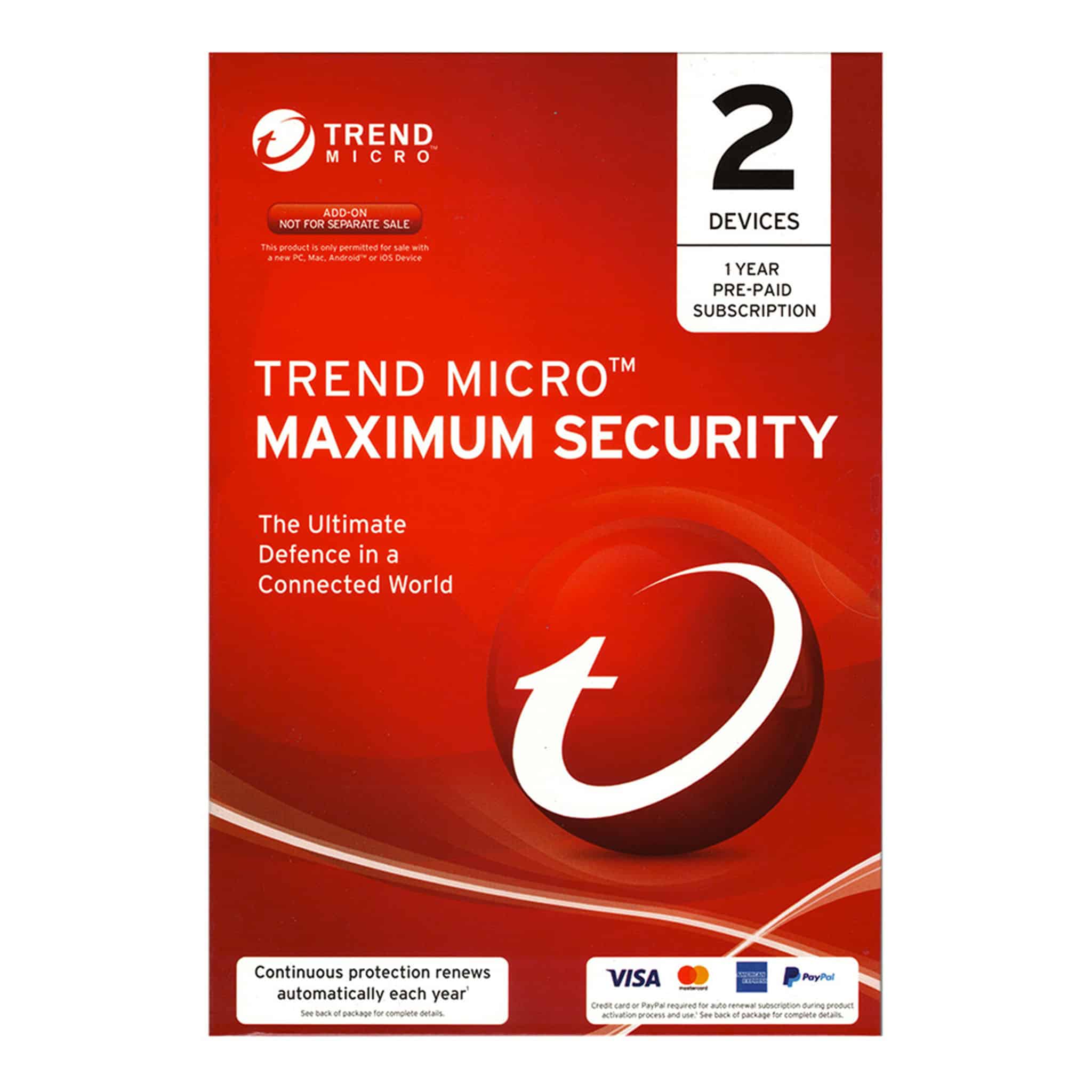 Trend Micro Maximum Security 2 Devices 1 Year